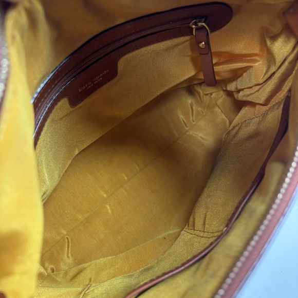 Kate Spade Retro Stripe Yellow Teal Spring Nautical Coastal Beach Hobo Handbag - Picture 5 of 16